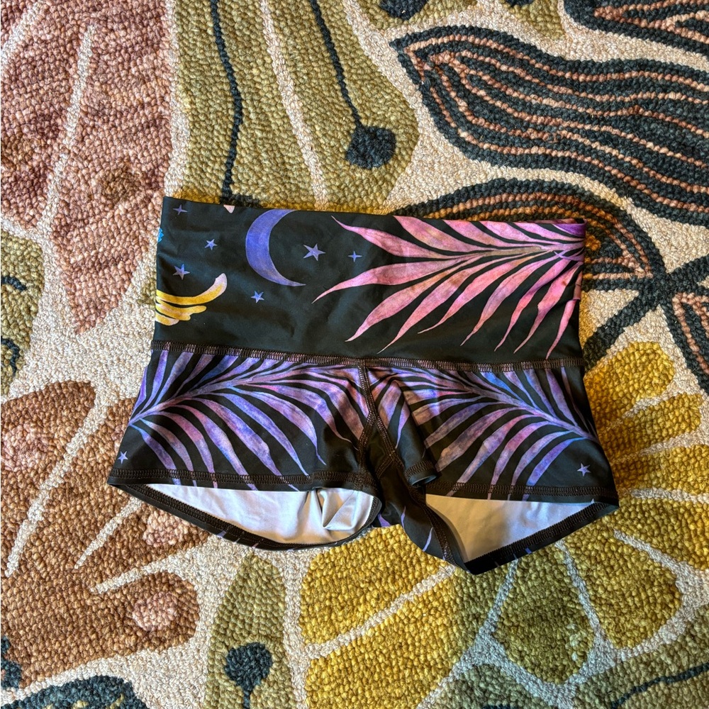 Teeki Black and Purple Athletic Shorts